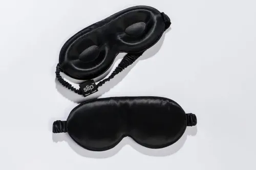 Slip Lovely Lashes Pure Silk Contour Sleep Mask in black